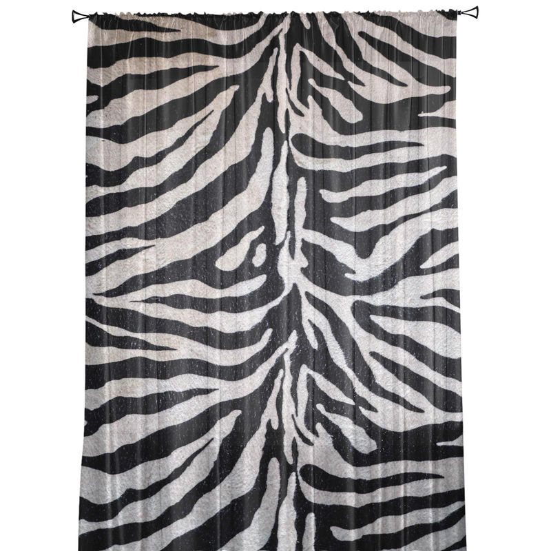 Transparente Zebra-Muster Tüll-Fenstergardine von A Family Of Home Textiles in Schwarz, Breite: 135 cm, Höhe: 160 cm - Bild 4