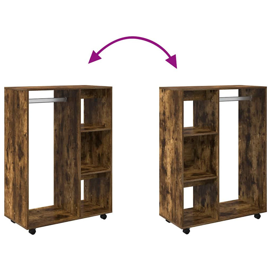 vidaXL Kleiderschrank Räuchereiche Braun B: 80 cm, T: 40 cm, H: 110 cm - Bild 4