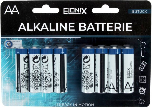 Elonix Batterie AA/Mignon LR6 8er Pack Multicolor - Bild 1