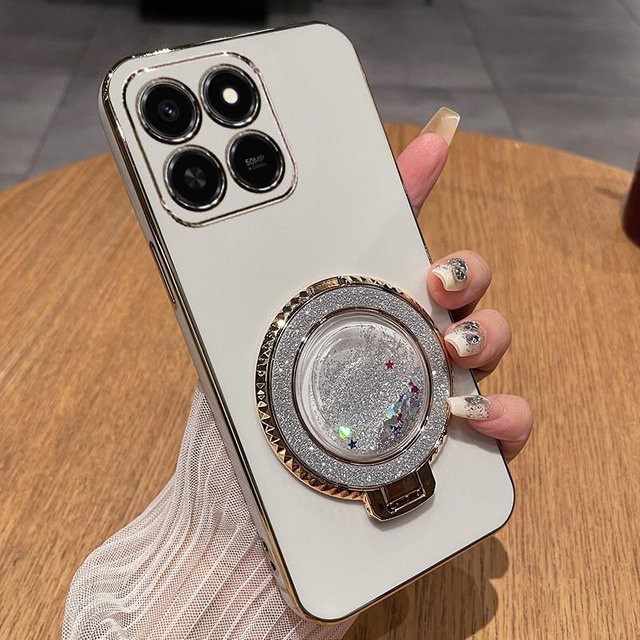 Magnetische TPU Silikonhülle mit Glitzer-Sand-Effekt für Honor 400 und Honor X7d 5G in Multicolor und Weiß - Bild 1