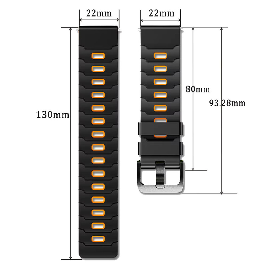 Huami Uhrenarmband Silikon, 22 mm, Schwarz, Unisex - Bild 5