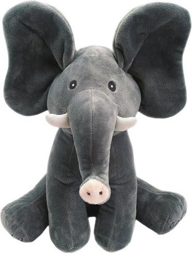 Talos Toys Peekaboo Elefant Plüschtier, dunkelgrau, mit beweglichen Ohren, interaktives Musik-Plüschtier - Bild 1