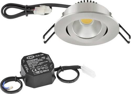 EVN LED-Einbauleuchte PC20N91327 in Silber aus Edelstahl, rund, 8.4W - Bild 1