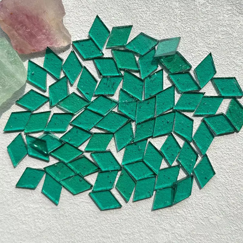 Arte917 Klarglas-Mosaikfliesen in Mehrfarbig, geometrische quadratische Mosaiksteine für DIY-Handwerk und Wanddekoration, 50 g - Bild 2