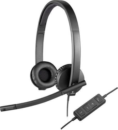 Logitech H570e USB-A Stereo On-Ear Headset mit Mikrofon in Schwarz - Bild 1