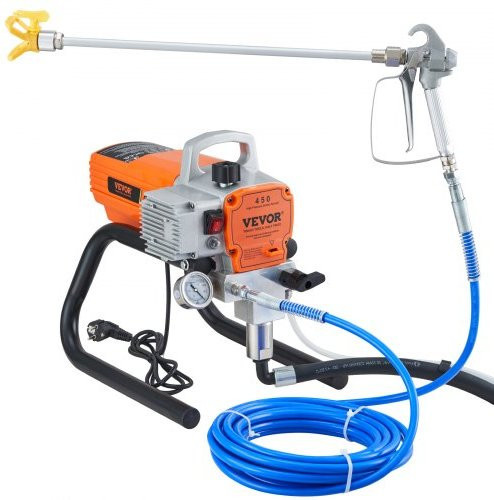 VEVOR Pro Airless Wandfarbspritzgerät, 1800 W elektrisches Spritzpistolen-Set in Orange mit einstellbarem Sprühmuster und variablem Durchfluss für Wandfarbe und Lack - Bild 1