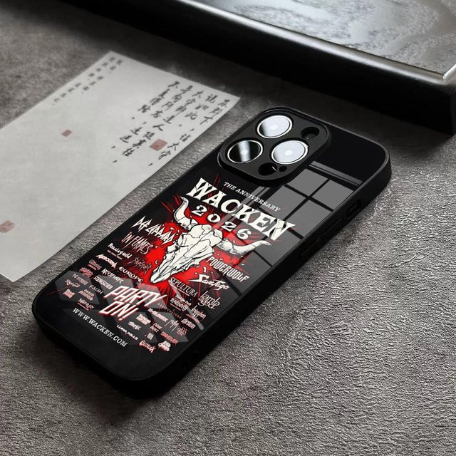 Wacken Open Air Handyhülle mit Glasabdeckung für Apple iPhone Modelle in Schwarz - Bild 1