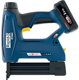 Rapid Akku-Tacker BTX553 Set in Blau mit LCD-Anzeige, LED-Frontarbeitslicht und 6-stufiger Eintreibkraft inklusive Akku - Bild 1