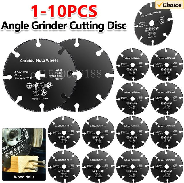 VKTECH Trennscheibe 76 mm für Winkelschleifer und Kreissägen, Schwarz, für Metall, Holz und Kunststoff, 10 Stück - Bild 1