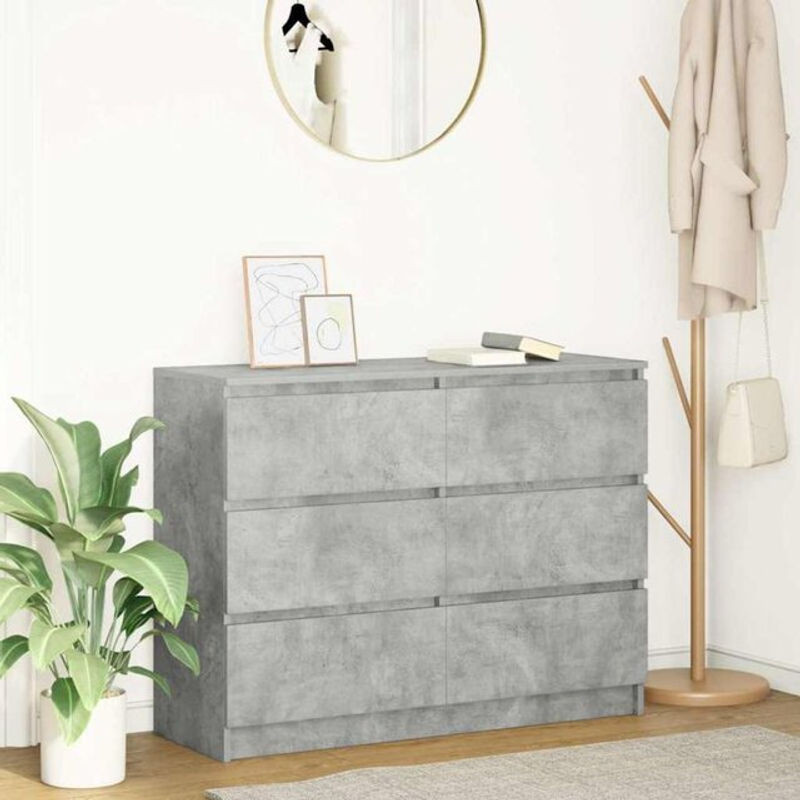 Modernes Sideboard Vidaxl aus Holzwerkstoff in Grau, B/T/H: 100 x 35 x 76 cm - Bild 1