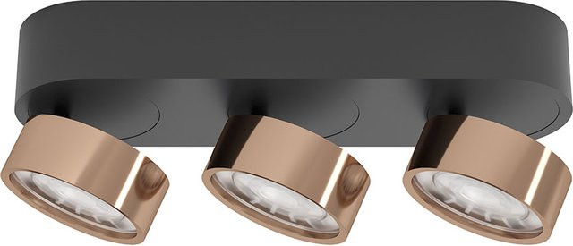 LUX-IT Swing 75 Round LED-Deckenstrahler 3-flammig in Schwarz und Kupfer mit warmweißem Licht (3000K) - Bild 1