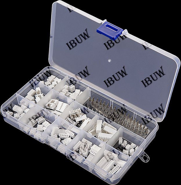 220 Stück PH2.0 JST Stecker und Buchsen Set in Weiß, 2-8P Steckverbinder mit 2,0mm Rastermaß, gerade Stiftklemmen - Bild 1