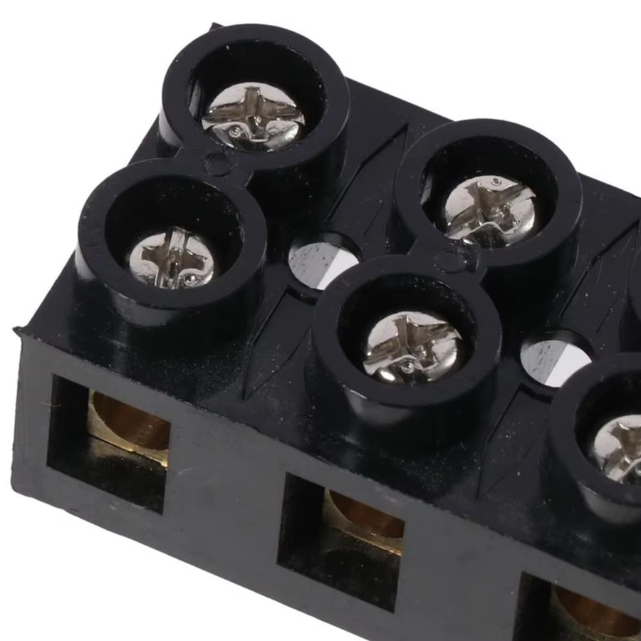 Zweireihige elektrische Klemmenleiste mit 3 Positionen, 60A, 500V, Schwarz - Bild 5