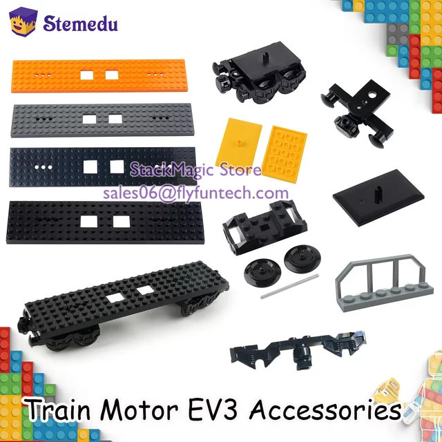 MOC City Train Basis Radketten und Obere Grundplatte aus Bausteinen für DIY Zugmotor EV3 Zubehör kompatibel mit Legoeds 4025 92336 - Bild 1