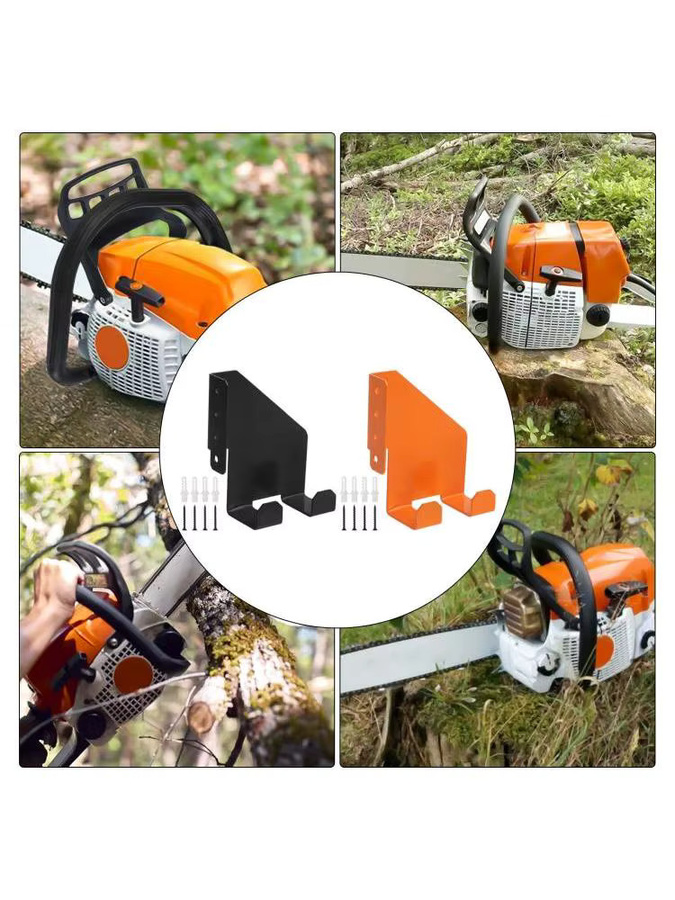 DAZZLEEX Wandmontierte Trimmer-Halterung und Gartenwerkzeug-Organizer für Schwerlast-Garagenlagerung in Schwarz und Orange - Bild 3