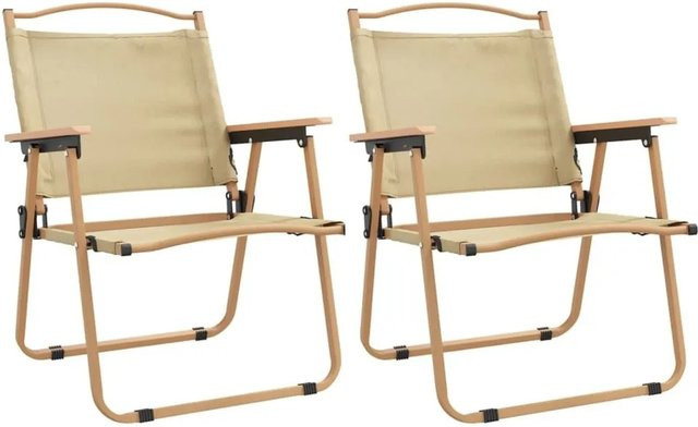 vidaXL Campingstühle 2er-Set Beige aus Oxford-Gewebe, B/T/H: 54 x 55 x 78 cm - Bild 1