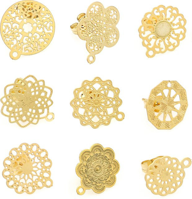 Aiovlo Blumen-Ohrstecker mit Schleife, 10 Stück - Bild 1