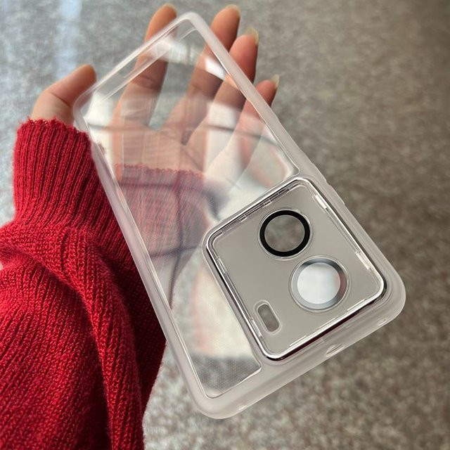Vivo V29e India Handyhülle mit Linsenschutz und stoßfester Silikon-Rückabdeckung in Transparent - Bild 1
