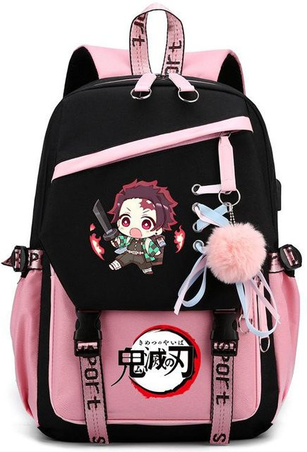3-teiliges Schulrucksack-Set für Schüler in Schwarz aus Oxford-Stoff mit großem Fassungsvermögen, Schultasche, Schultergurt und Federmäppchen, B/T/H: 42 x 27 x 17 cm - Bild 1