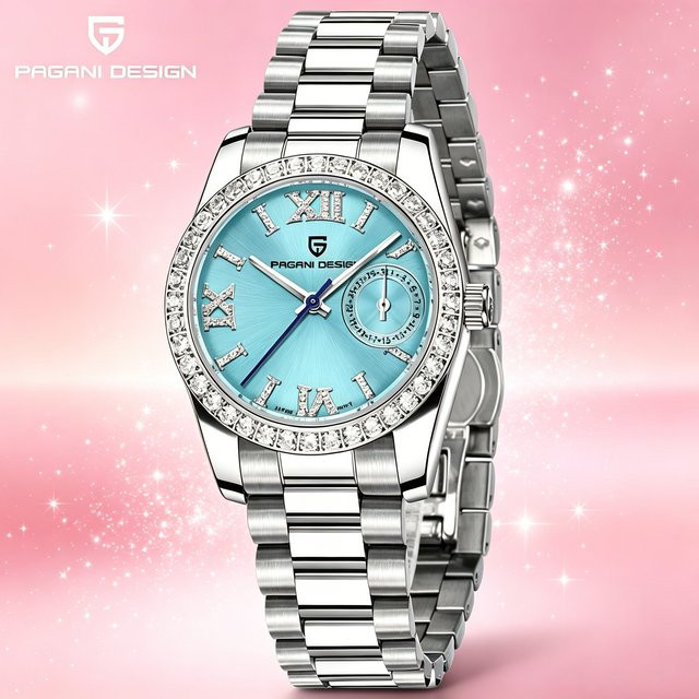 PAGANI DESIGN Armbanduhr Quarz, Edelstahl, 32 mm, Diamantbesetzt, Damen - Bild 1