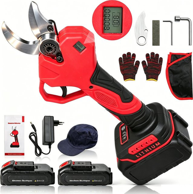 Elektrische Astschere von Makita mit 1000W bürstenlosem Motor und 50mm Schneidkapazität, kabellose Obstbaum- und Bonsai-Schneideschere in Rot, kompatibel mit Makita LXT Akkus - Bild 1