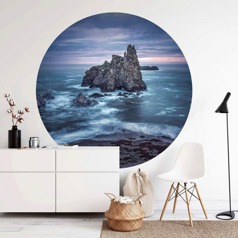 K&L Wall Art Vliestapete Cuadrado Strand Ozean, Rundes Wandbild in Mehrfarbig, Matt, B/H: 236 x 236 cm - Bild 2