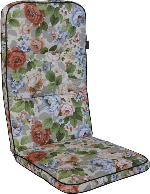 Angerer Stuhlauflage Wolfgangsee in Creme mit Blumenmuster - Bild 1