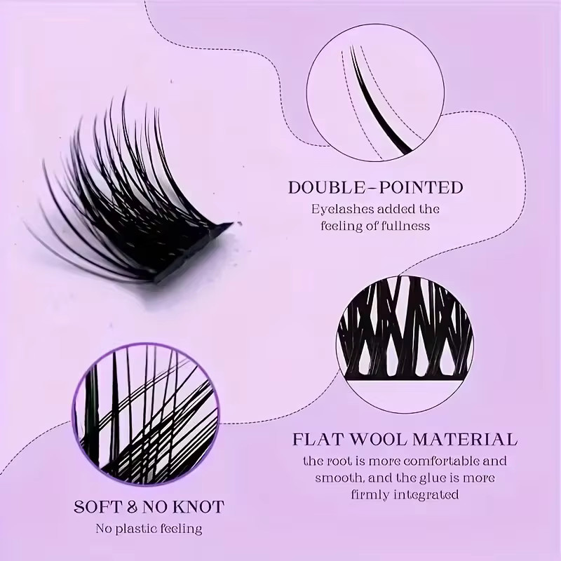 LIMEIKAI Künstliche Wimpernbüschel, 168 Stück, D-Curl, 9-16mm, Unisex - Bild 5
