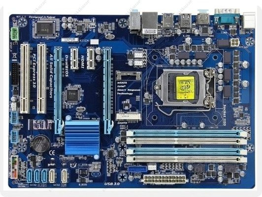 Gigabyte GA-H77-DS3H/Z77P-D3 Motherboard in Blau (Demontiert) - Bild 1