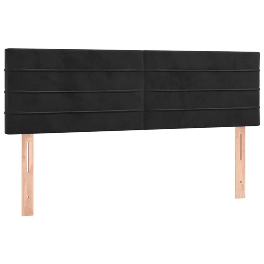 vidaXL LED Kopfteil in Schwarz aus Samt mit USB-Ladeanschluss und RGB-Beleuchtung, B/H: 144 x 78/88 cm, Tiefe: 5 cm - Bild 2