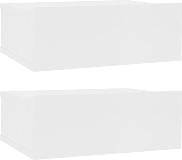 vidaXL Hängende Nachttische 2er Set Weiß B/T/H: 40 x 30 x 15 cm aus Holzwerkstoff - Bild 1