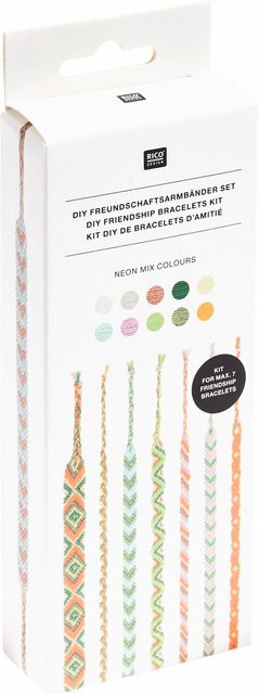 Rico Design DIY Freundschaftsarmbänder Set, Neon Mix Colours - Bild 1
