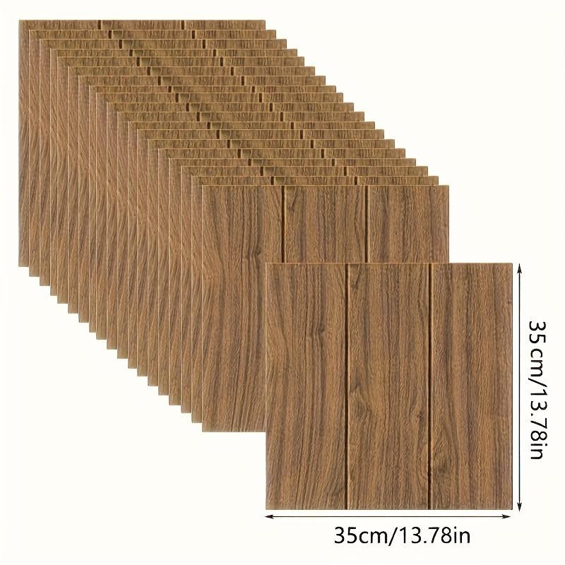 20 Stück selbstklebende 3D Wandaufkleber in Holzmaserung von SZ-Damai, braun, PVC, quadratisch, Breite: 35,0 cm, Höhe: 35,0 cm - Bild 3
