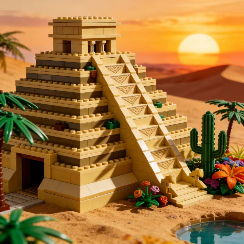 WOMA Mexiko Kukulkan Maya Pyramide, Bausteine, 1346 Teile - Bild 6