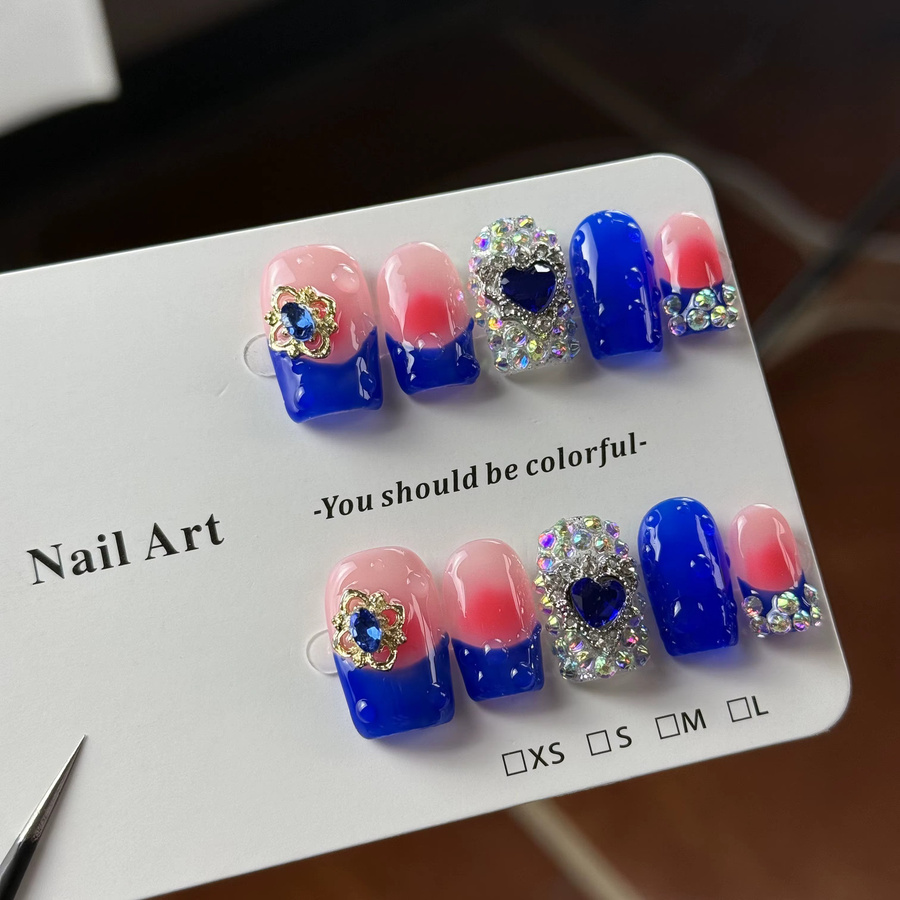 10 Stück Kranich Spitze, blau und rosa, glitzernd, mit Herz, Unisex - Bild 2