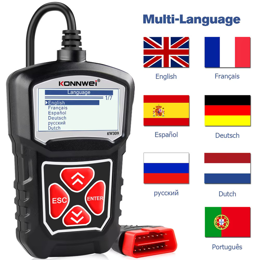 KONNWEI KW309 OBD2 Auto Diagnose Scanner in Schwarz zum Lesen und Löschen von Fehlercodes mit Live-Datenfunktion - Bild 6
