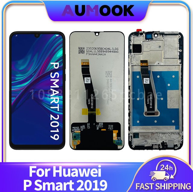 Huawei P Smart 2019 LCD Display Touchscreen Digitizer mit Rahmen in Schwarz für POT-LX1 und POT-LX3 zur Reparatur - Bild 1