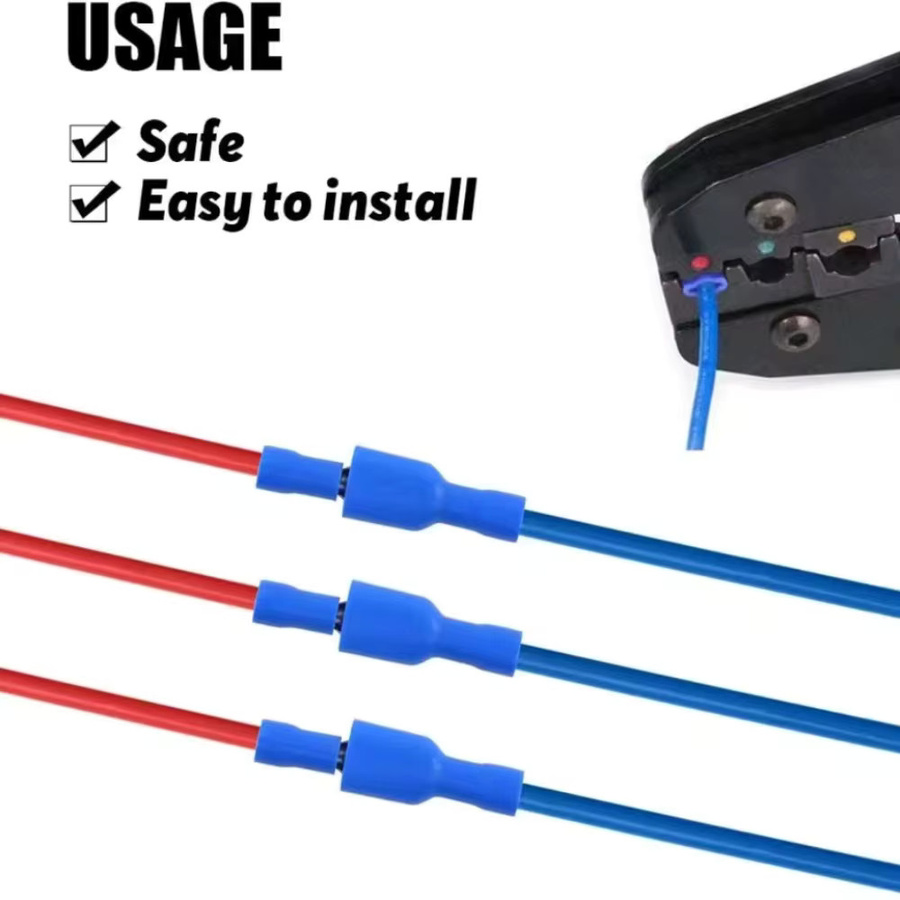 100 Stück 50 Paar isolierte Crimp Terminals 16-14AWG mit männlichen und weiblichen Steckern in Blau - Bild 6