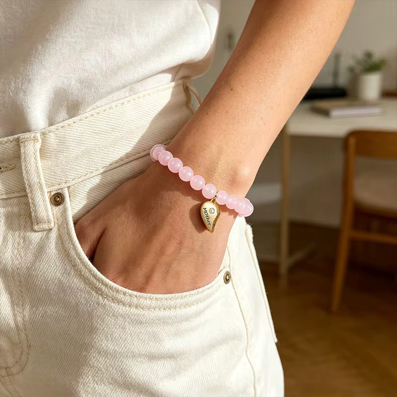 RUIYI Armbänder, Herz, Edelsteine, Set, 2 Stück, Unisex - Bild 3