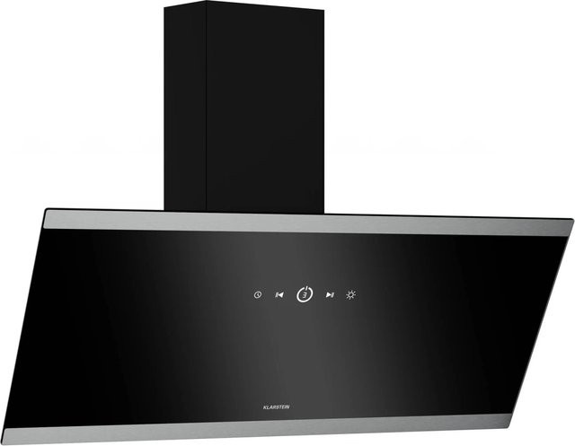 Klarstein FlashLine Dunstabzugshaube Schwarz mit 90 cm Breite, A++ Energieeffizienz, 524 m³/h Luftleistung, Touch-Bedienung, LED-Display, Abluft oder Umluft mit Aktivkohlefilter - Bild 1
