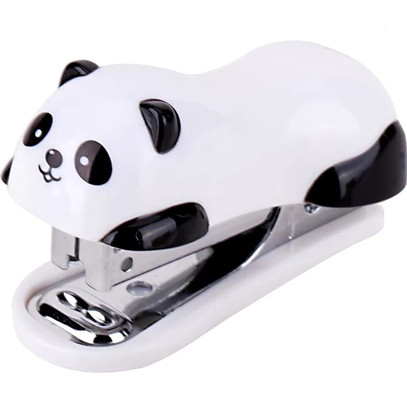 Rotes Panda Hefter-Set mit 10 Mini-Klammernadeln im Cartoon-Design - Bild 2
