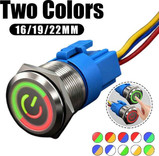 Wasserdichter Metall-Drucktastenschalter mit Power Mark in Multicolour für Lampenausrüstung und Start-Funktion - Bild 1
