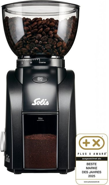 Solis Scala Zero Static Kaffeemühle Schwarz mit 24 Mahlgraden, Timer und 300g Kapazität, B/T/H: 13 x 17 x 30 cm - Bild 1