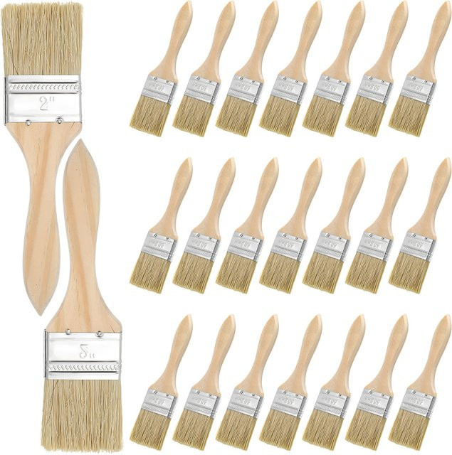 Set aus 10 oder 20 Holzpinseln mit weichen Haaren für BBQ, Künstlerarbeiten und zum Lackieren von Möbeln - Bild 1