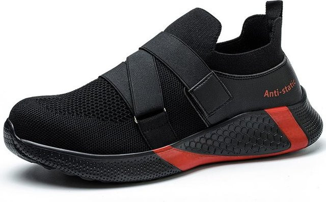 Leichte und atmungsaktive Arbeitssicherheitsschuhe als Sneaker für Herren und Damen mit Stahlkappe und antistatischer Zealous Sole in Schwarz, Größe 43 - Bild 1