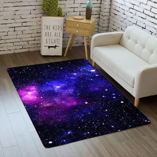 Wucifang Jewelry 3D Galaxie Bereichsteppich mit Weltraum-Design, rutschfest und waschbar, B: 160 cm, T: 100 cm - Bild 1