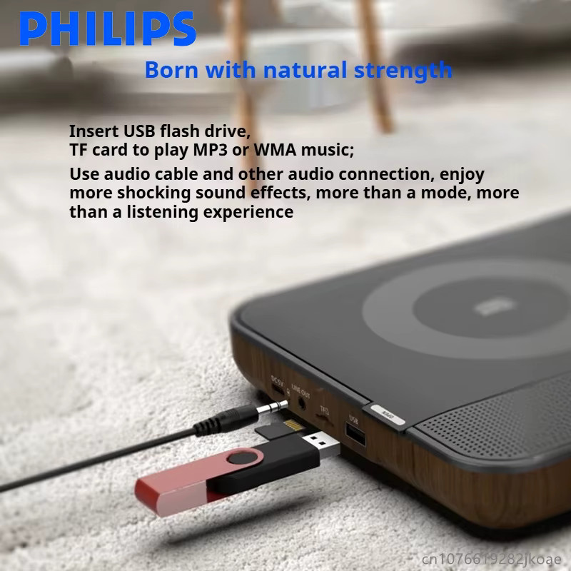 Philips EXP5608 CD-Lautsprecher mit Bluetooth in Schwarz und Braun - Bild 5