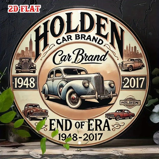 CIFBUY Halloden Heritage Vintage Auto Metallschild Rund in Multicolour zur Wanddekoration für Garage und Bar - Bild 1