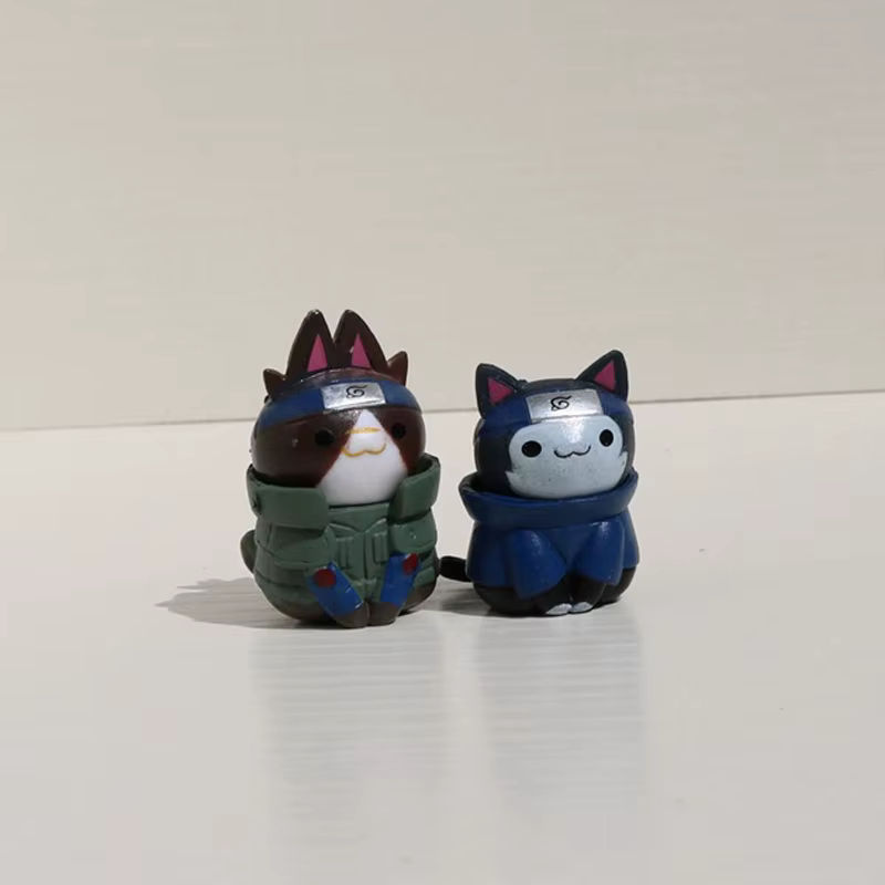 8er Set Naruto Anime Figuren aus Kunststoff und Kunstharz, mehrfarbige Katzen-Modelle von Bandai als Dekoration und Geschenk für Kinder - Bild 5