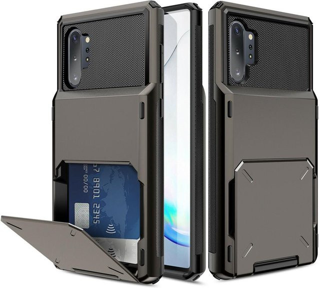 Urtal Klappbrieftasche Hülle für Samsung Galaxy Note 10+ 5G in Schwarz mit Kartensteckplatz - Bild 1